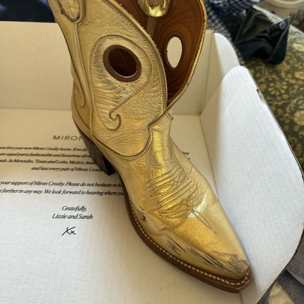 Miron Crosby Gold shorties Boots - Picture 4 of 8